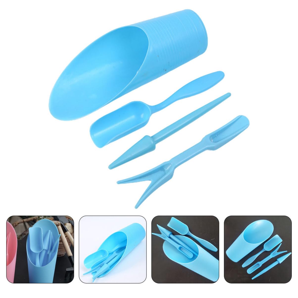 Gardening Tools Shovel - 4pcs/set, Plastic Durable Bucket shovel Potted