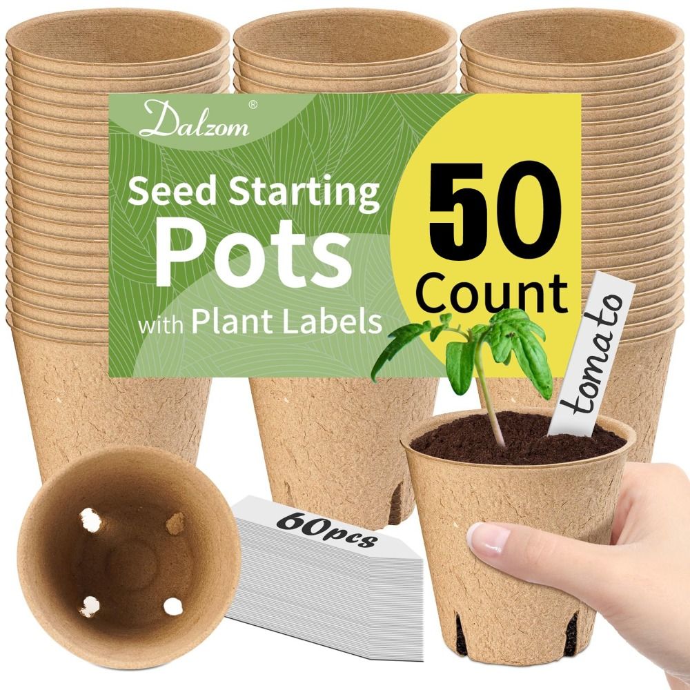 Seed Starter Trays - 50PCS Biodegradable Plant Starter Pots with