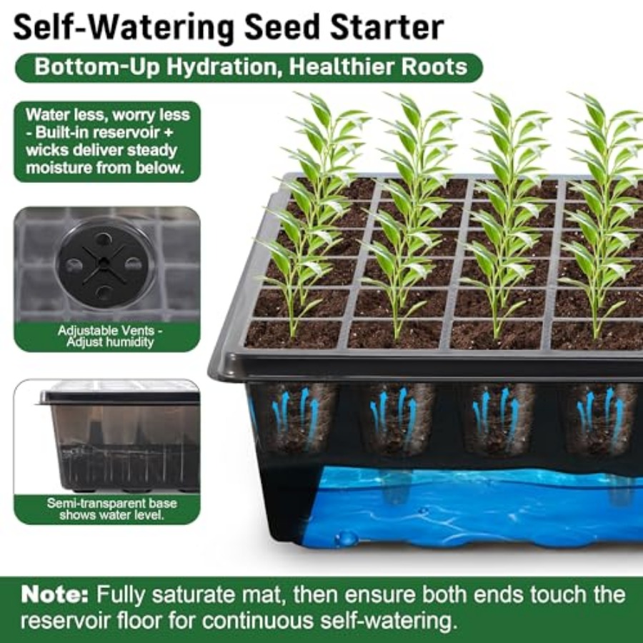 60-Cell Self-Watering Seed Sta - огляд і ціна Seed Starter Trays