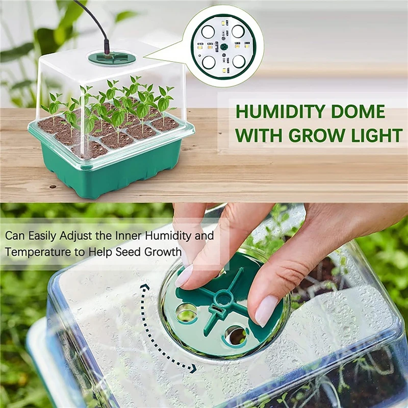 12 Cells LED Growth Light Seed - огляд і ціна Seed Starter Trays
