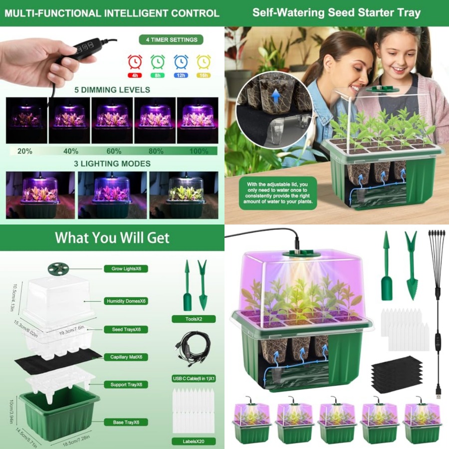 Seed Starter Tray with Light,  - огляд і ціна Seed Starter Trays