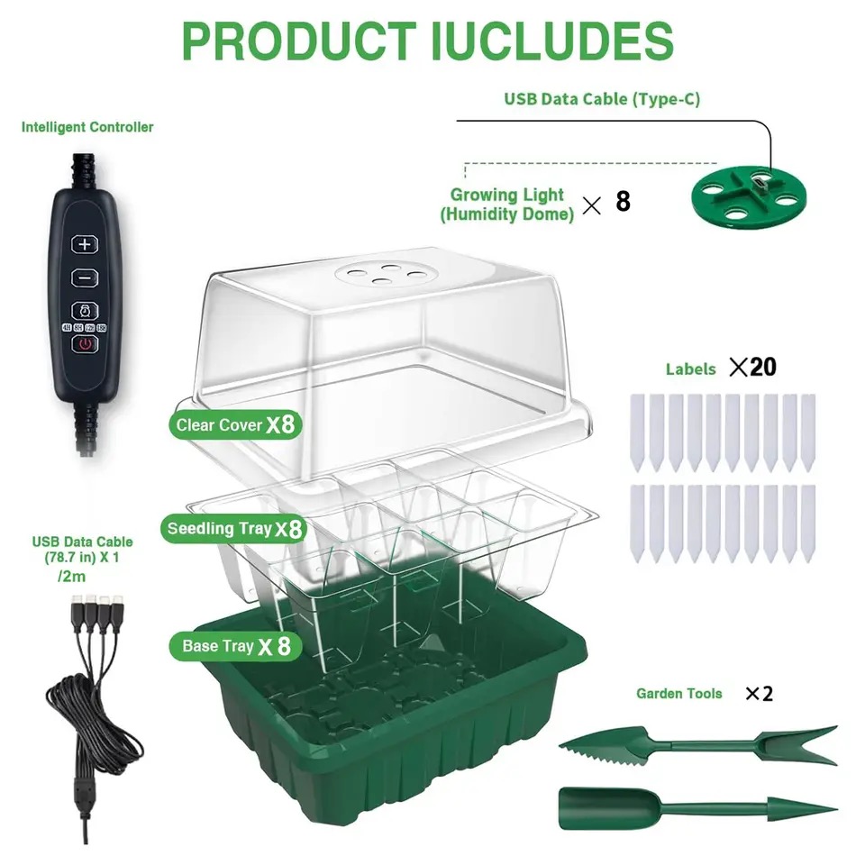 KEBINCPLED Full Spectrum USB 5 - огляд і ціна Seed Starter Trays