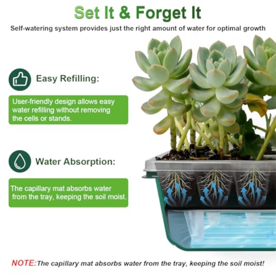 Seed Starter Tray with Grow Li - огляд і ціна Seed Starter Trays