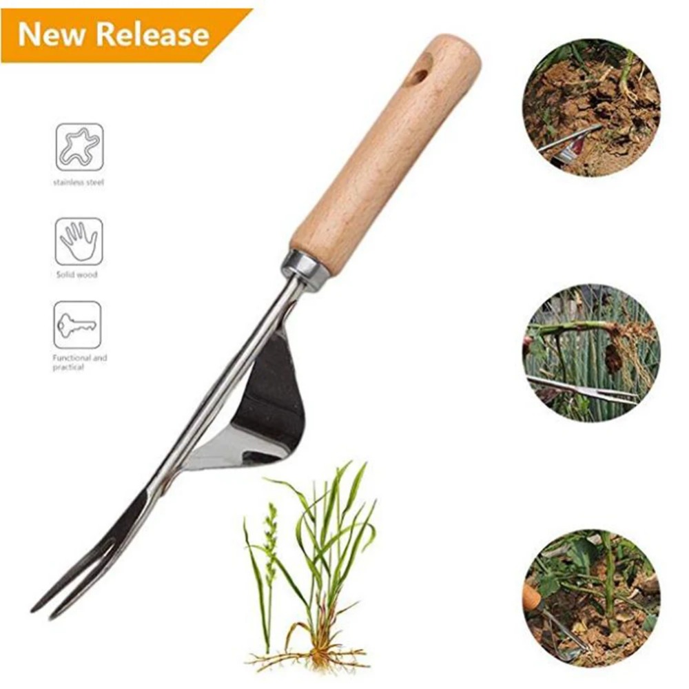 1pcs Wood Handle Stainless Ste - огляд і ціна Gardening Tools To Remove Weeds