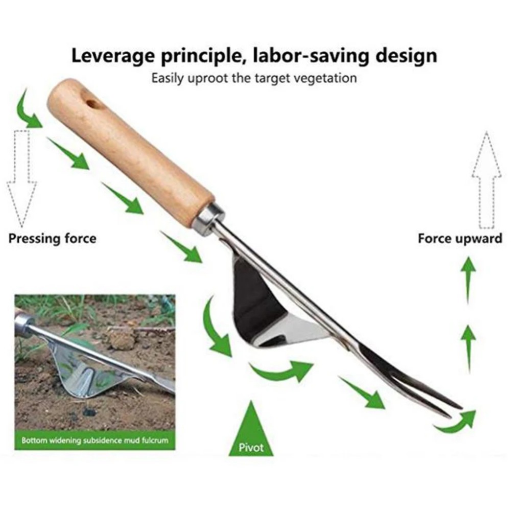 1pcs Wood Handle Stainless Ste - огляд і ціна Gardening Tools To Remove Weeds