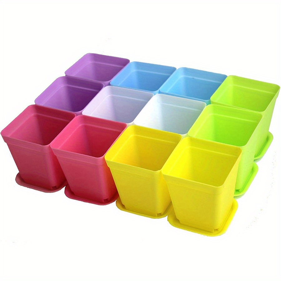 12pcs 7cm Plastic Square Pots  - огляд і ціна Seed Starter Trays