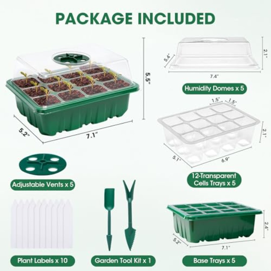 5 Packs Seed Starter Tray with - огляд і ціна Seed Starter Trays