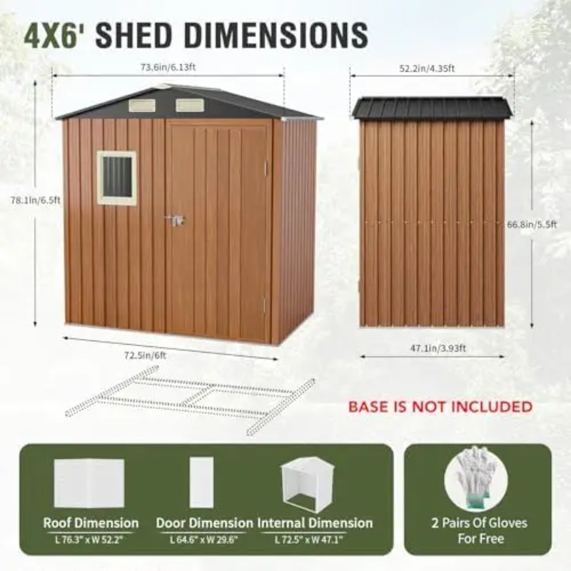 Outdoor Storage Shed 6x4 Ft, L - огляд і ціна Gardening Tool