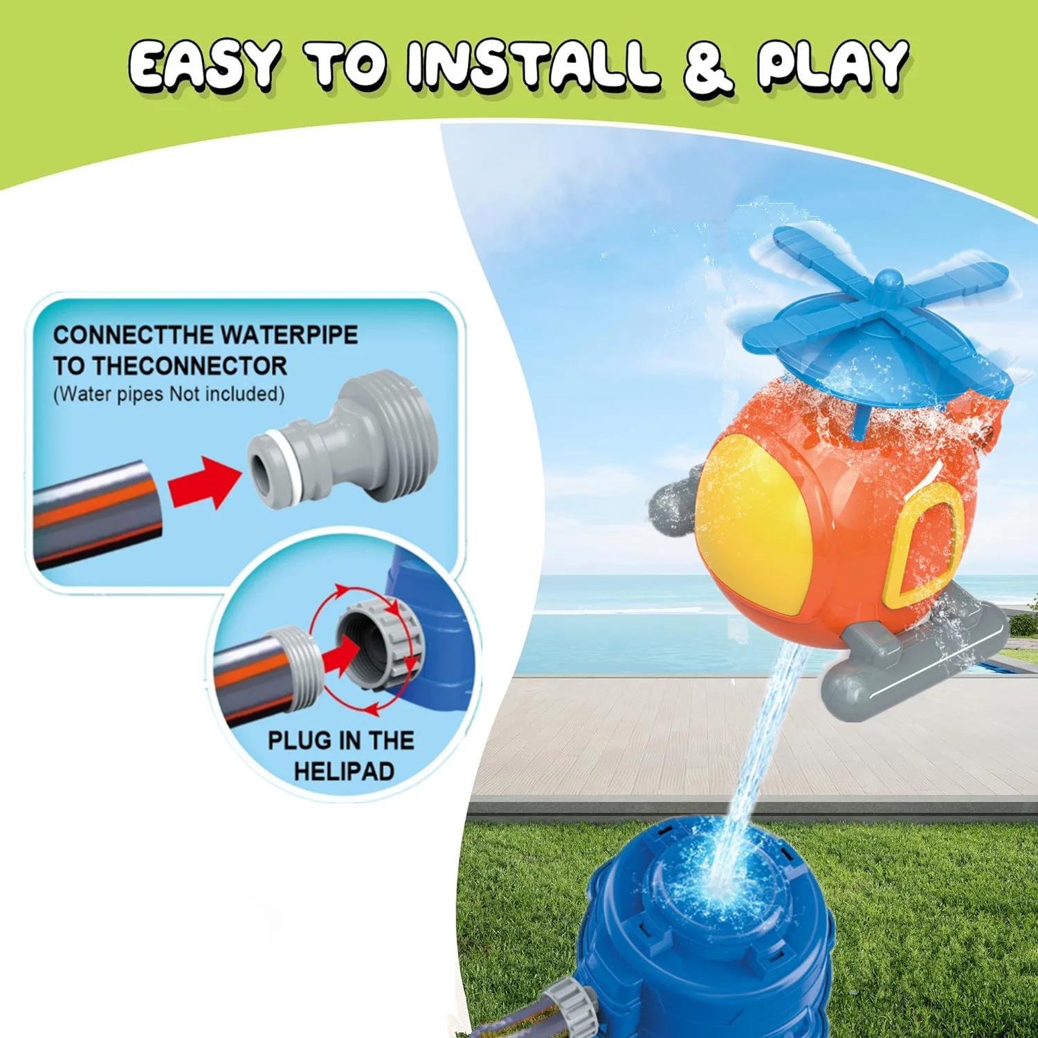 Helicopter Sprinkler Water Toy - огляд і ціна Gardening Tools Girly